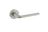 CleanTouch Anti-Bac Forme Milly Lever Door Handle on Minimal Round Rose - Satin Chrome - Set