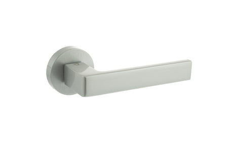 CleanTouch Anti-Bac Forme Asti Lever Door Handle on Minimal Round Rose - Satin Chrome - Set