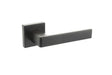 CleanTouch Anti-Bac Forme Asti Lever Door Handle on Minimal Square Rose - Matt Black - Set