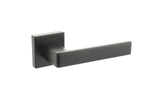 CleanTouch Anti-Bac Forme Asti Lever Door Handle on Minimal Square Rose - Matt Black - Set