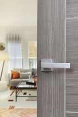 CleanTouch Anti-Bac Forme Asti Lever Door Handle on Minimal Square Rose - Satin Chrome - Set