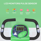 HOMCOM Folding Exercise Bike, Fitness Bicycle Indoor Trainer, 8-Level Magnetic Resistance Adjustable, with LCD Monitor, Pulse Sensor, Green