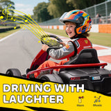 HOMCOM 24V Electric Go Kart for Kids, Drift Ride-On Racing Go Kart with 2 Speeds, for Boys Girls Aged 8-12 Years Old, Red