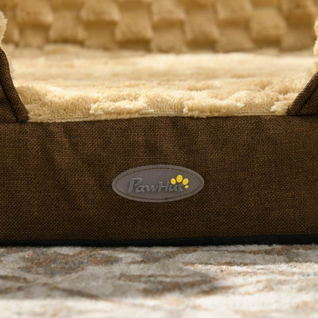 PawHut Calming Dog Bed Pet Mattress w/ Removable Cover, Anti-Slip Bottom, for Small Dogs, 70L x 50W x 18Hcm - Brown