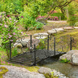 Outsunny 184cm Metal Arch Garden Garden Bridge, Safety Siderails, Arc Footbridge for Garden Creek, Stream, Pond, Black