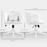 HOMCOM Velvet-Feel Petal Back Office Chair - White
