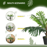 Outsunny 2 Pack 60cm Artificial Palm Tree Decorative Plant with Nursery Pot, Fake Tropical Tree for Indoor Outdoor Dcor