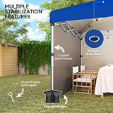 Outsunny 3 x 3 (M) Pop Up Gazebo, UPF 30+ with 2 Sidewalls, Leg Weight Bags and Wheeled Bag, Height Adjustable Party Tent Event Shelter for Garden, Patio, Blue
