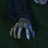 HOMCOM 5.2ft Life Size Outdoor Halloween Decoration Crawling Zombie, Animated Prop Decor with Sound and Motion Activated, Light Up Eyes, Howling Sound, Posable Arms