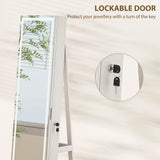 HOMCOM Storage Jewellery Cabinet, with Mirror and Lights - White