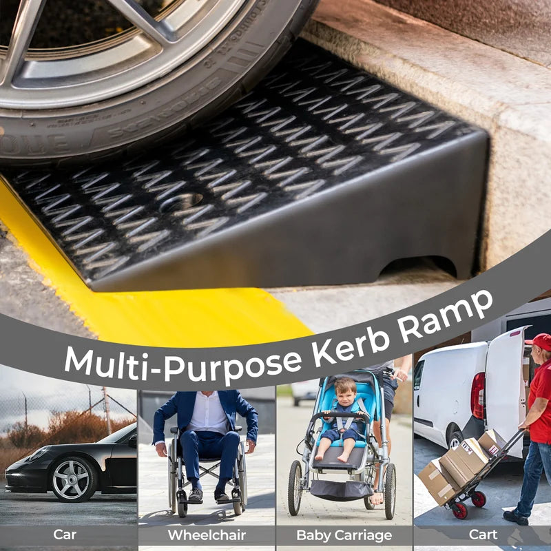 Curb Ramp 2 Pack with Predrilled Holes and 4 Expansion Bolts