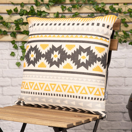 Printed Indoor-Outdoor Cushion - Aztec Ochre