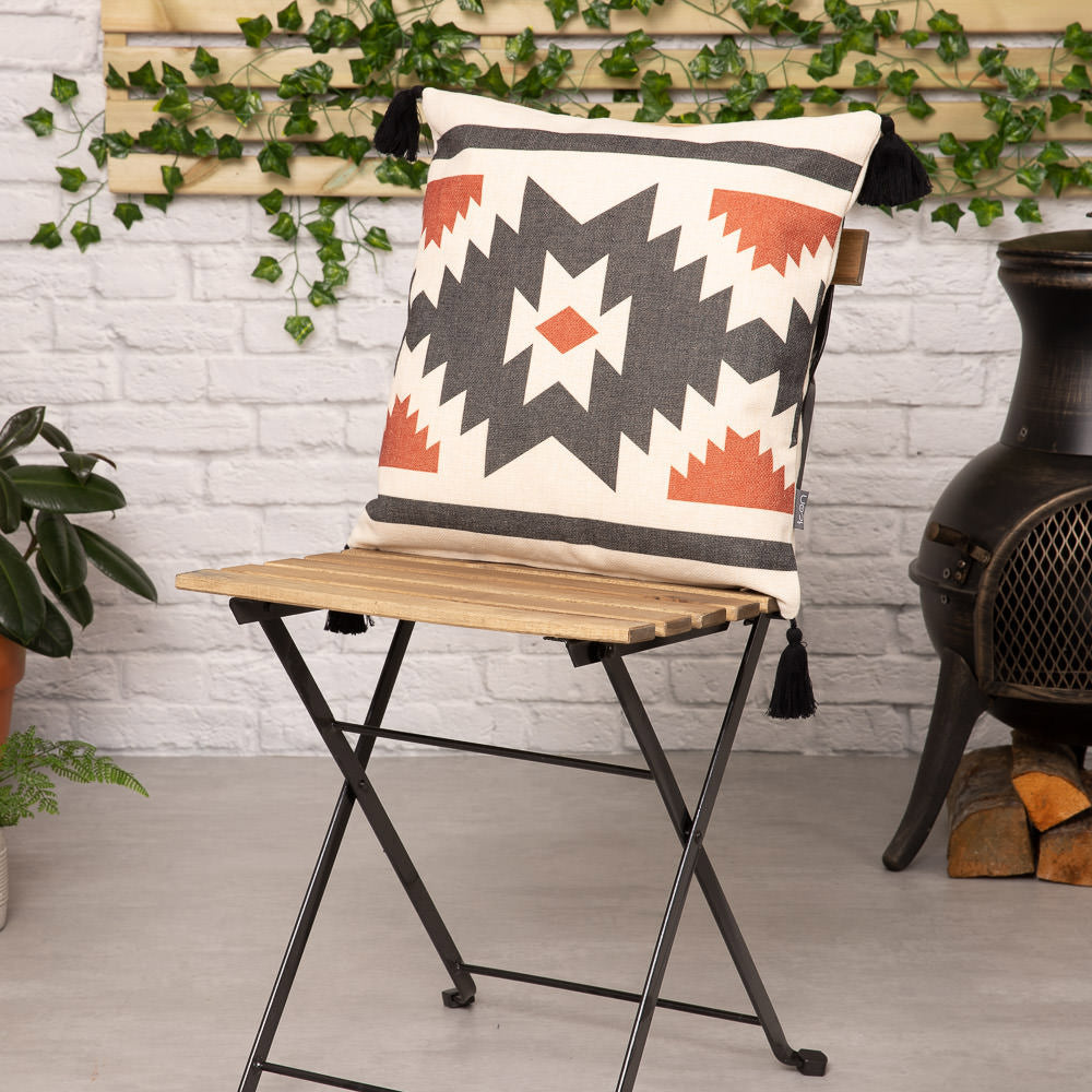 Printed Indoor-Outdoor Cushion - Aztec Terracotta