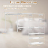 Adjustable Closet Organizer Kit with Shelves and Hanging Rods for 4 to 6 Feet-White