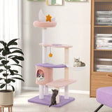 Multi-level Cat Tower with Sisal Covered Scratching Posts-S