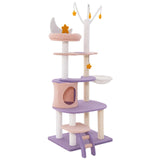 Multi-level Cat Tower with Sisal Covered Scratching Posts-M