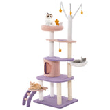 Multi-level Cat Tower with Sisal Covered Scratching Posts-M
