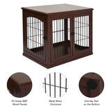 PawHut Dog Crate, Furniture Style Puppy Cage End Table, Pet Kennel House with 3 Doors for Small Dog, Brown 81 x 58.5 x 66 cm