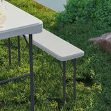Outsunny Three-Piece Folding Picnic Table and Bench Set - White