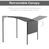 Outsunny 3 x 2.5m Patio Metal Gazebo Door Window Awning Wall Mount Metal Outdoor Shelter Charcoal Grey