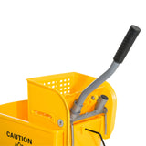 HOMCOM 20L Mop Bucket on Wheels, with Water Separation Panel - Yellow