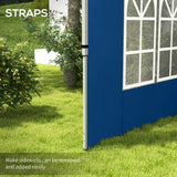 Outsunny Set of 2 Gazebo Side Panels - Blue