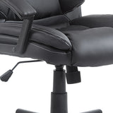 HOMCOM Office Chair, Computer Desk Chair, PU Leather Mid Back Executive Chair with Adjustable Height and Swivel Rolling Wheels for Home Study, Black