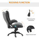 HOMCOM 6-Point Massage Office Chair with Seat Heated for Home Office, PU Leather High Back Executive Desk Chair with Adjustable Height and 360 Swivel for Work Study, Black