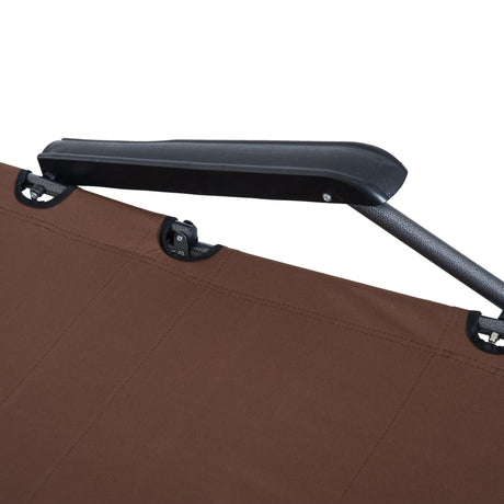 Outsunny 2 in 1 Folding Sun Lounger Reclining Garden Chair Set of 2 with 2-Level Adjustable Backrest, Outdoor Zero Gravity Recliner Garden Chairs with Head Pillow and Armrests, Brown