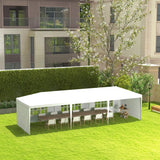 Outsunny Garden Gazebo 9 x 3 Marquee Party Wedding Tent Canopy, White