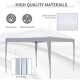 Outsunny 3 x 3M Garden Pop Up Gazebo Height Adjustable Marquee Party Tent Wedding Canopy with Carrying Bag, White