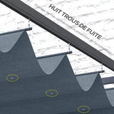 Outsunny Pergola Cover Roof, 2.86 x 2.45 m Retractable Sun Shade Top for 3 x 2m Pergola Frame, UV30+ Protected, Dark Grey