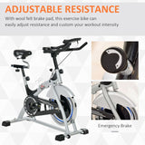 HOMCOM Indoor Cycling Exercise Bike with 397lbs Weight Capacity, Quiet Drive Fitness Stationary, 15KG Flywheel Cardio Workout Bicycle, Adjustable Seat& Resistance, w/LCD Monitor, Bottle Holder