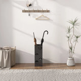 HOMCOM Metal Umbrella Stand, Square Umbrella Holder with Removable Drip Tray and 4 Hooks, Decorative Umbrella Storage Rack for Hallway, Entryway, 15.5 x 15.5 x 41 cm, Black