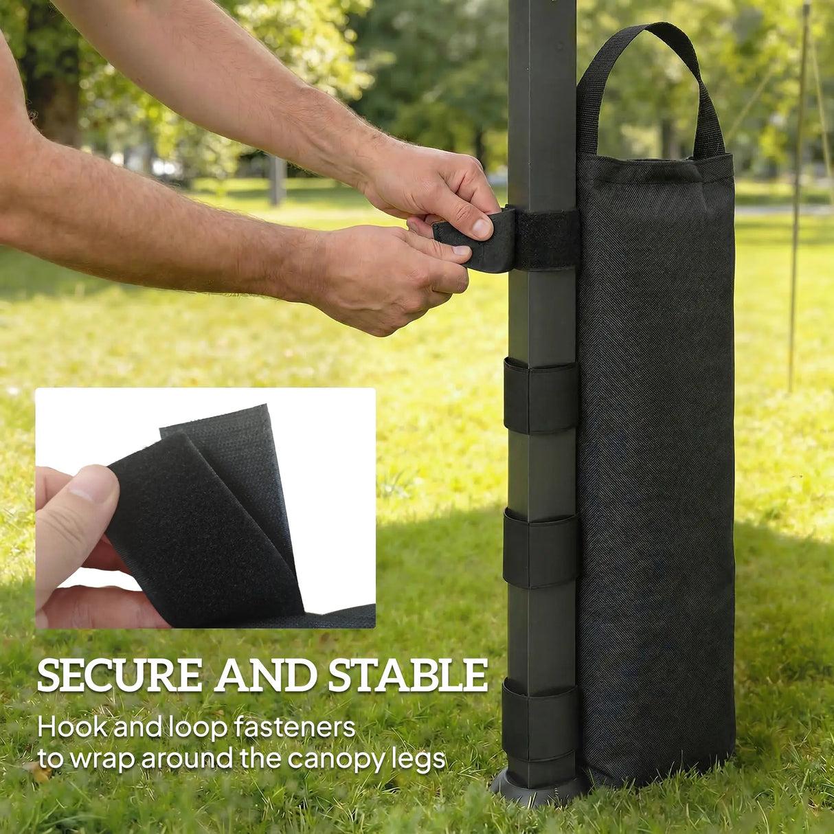 Outsunny 8 Pack Gazebo Sand Weights Bags, 40 kg 600D Heavy Duty Sand Bags Sandbags for Canopy Tent Legs, Without Sand, Black