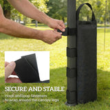 Outsunny 8 Pack Gazebo Sand Weights Bags, 40 kg 600D Heavy Duty Sand Bags Sandbags for Canopy Tent Legs, Without Sand, Black