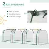 Outsunny PVC Tunnel Greenhouse Green Grow House Steel Frame for Garden Backyard with Zipper Doors 295x100x80 cm, Clear