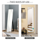 HOMCOM Full Length Mirror, Free Standing or Wall Hanging, Tall Full Body Mirror for Bedroom, Hallway, Black