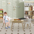 AIYAPLAY 3-Piece Kids Table and Chairs Set with Convertible Desk and Storage Grid, Kids Activity Table for Nursery, Playroom