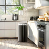 HOMCOM 42L Sensor Bin for Kitchen Waste Automatic Dustbin Motion Detection Dustbin  Stainless Steel Rubbish Can with Bucket, Black