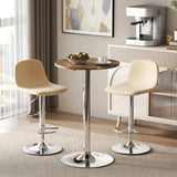 HOMCOM Round Bar Table, 360 Degree Swivel Counter Pub Table with Adjustable Height, for Kitchen, Cafe, Rustic Brown