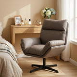 HOMCOM Accent Chair with 360 Swivel Armchair for Living Room with Padded Cushion Dark Brown