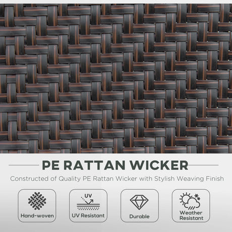 Outsunny Set of Two Folding Garden Chairs, with Seven-Position Adjustable Backs - Brown