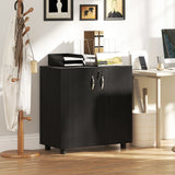 Vinsetto Two-Tier Locking Office Storage Cabinet - Black