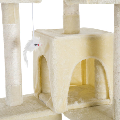 PawHut Cat Tree for Indoor Cats Play Tower Activity Center Kitten Scratch Post Climbing Tower 181 cm