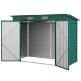 Outsunny 3.7 x 7.9ft Galvanised Steel Shed, with Latched Door and Padlock - Green