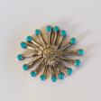 40mm Nickel/Turquoise ‘Sunburst’ Decorative Upholstery Nail