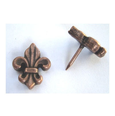 18mm x 15mm ‘Fleur De Lis’ Copper Oxford Decorative Upholstery Nail