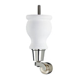 Brilliant White Hand Painted Sofa Leg – D-E0207BW - Chrome Castor