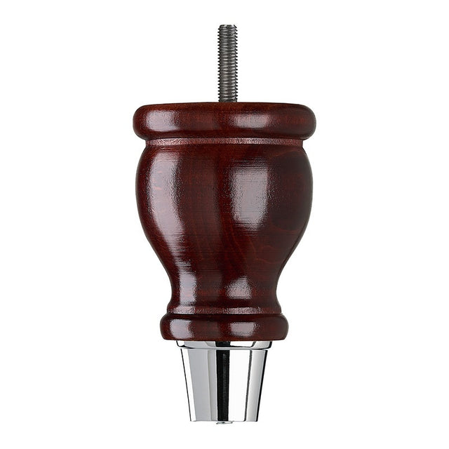 Mahogany Finish Wooden Sofa Leg – D-E0207M - Chrome Cup Cap